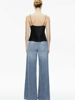 Alice and Olivia Harmon Drapey Slip Tank-Women Tops