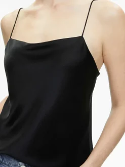 Alice and Olivia Harmon Drapey Slip Tank-Women Tops