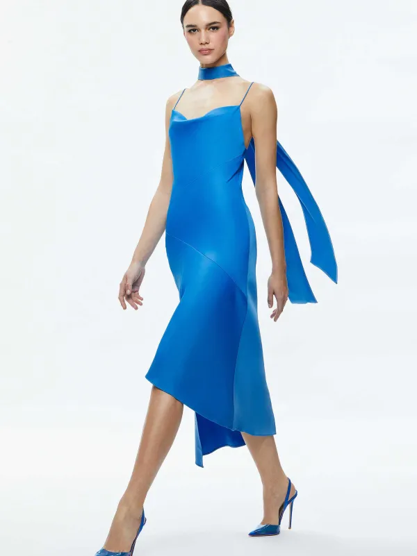 Alice and Olivia Harmony Asymmetrical Slip Scarf Dress-Women Dresses