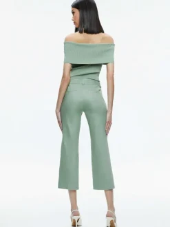 Alice and Olivia Janis Low Rise Cropped Flare Pant-Women Pants