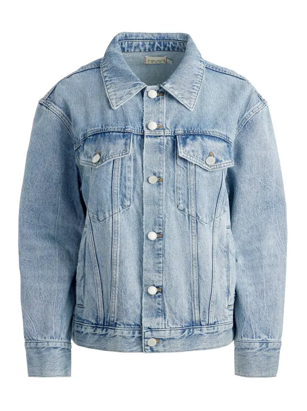 Alice and Olivia Jeff Oversized Denim Jacket-Women Jackets + Coats