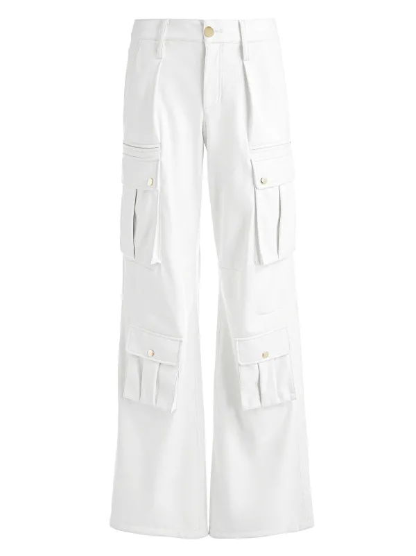 Alice and Olivia Joette Vegan Leather Cargo Pant-Women Pants