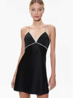 Alice and Olivia Julienne Embellished V-Neck Mini Dress-Women Dresses