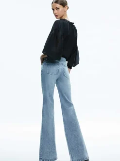 Alice and Olivia Julius Voluminous Blouson Sleeve Blouse-Women Tops