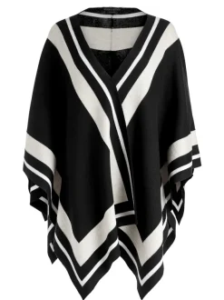 Alice and Olivia Kamala Stripe Poncho-Women Sweaters