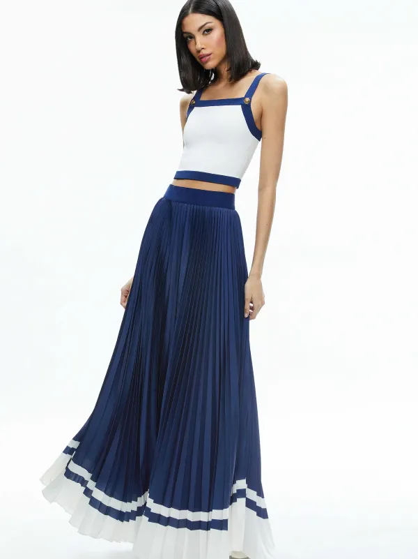 Alice and Olivia Katz Maxi Pleated Skirt-Women Skirts