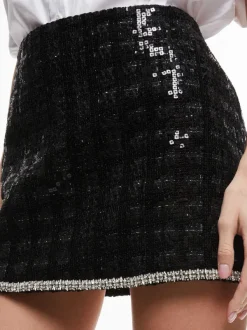 Alice and Olivia Kidman Sequin Tweed Jacket + Rubi Sequin Tweed Mini Skirt-Women Matching Sets