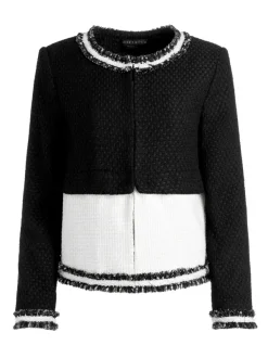 Alice and Olivia Kidman Two-Fer Tweed Jacket-Women Jackets + Coats