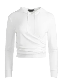 Alice and Olivia Kirk Wrap Front Hoodie-Women Tops