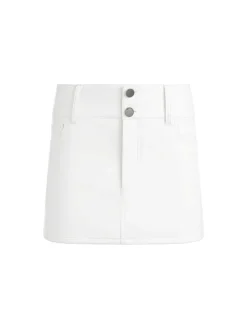 Alice and Olivia Laika Low Rise Vegan Leather Mini Skirt-Women Skirts