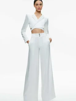 Alice and Olivia Leone Cropped Wrap Blazer-Women Tops