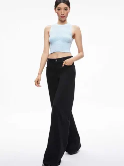 Alice and Olivia Lidell Cropped Zip Up Hoodie + Amity Sleeveless Cropped Tank-Women Matching Sets