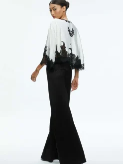 Alice and Olivia Loree Lace Tie Front Cropped Jacket-Women Tops