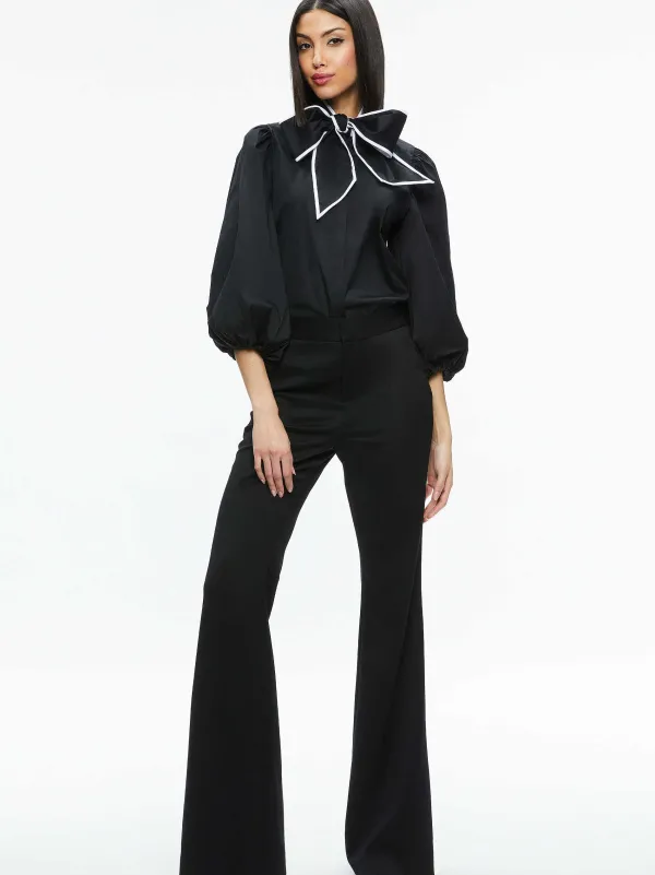 Alice and Olivia Lou Bow Button Down-Women Tops