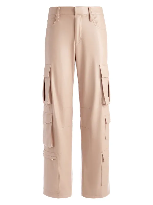 Alice and Olivia Luis Vegan Leather Cargo Pant-Women Pants