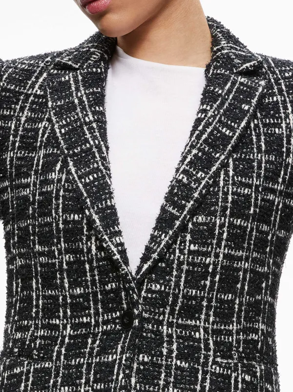Alice and Olivia Macey Fitted Notch Collar Blazer-Women Jackets + Coats