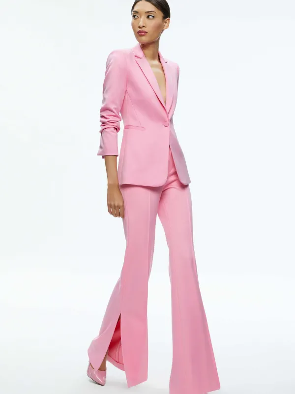 Alice and Olivia Macey Notch Collar Fitted Blazer-Women Jackets + Coats
