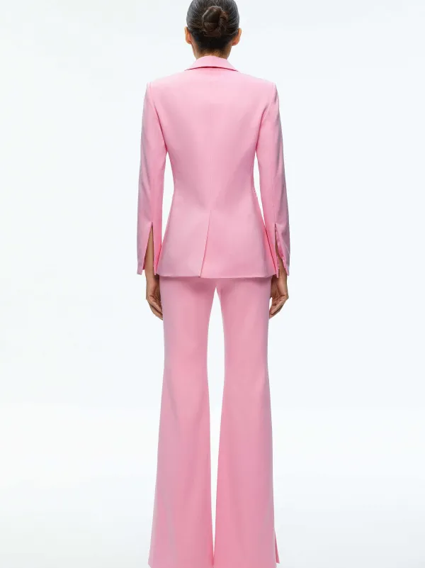 Alice and Olivia Macey Notch Collar Fitted Blazer-Women Jackets + Coats
