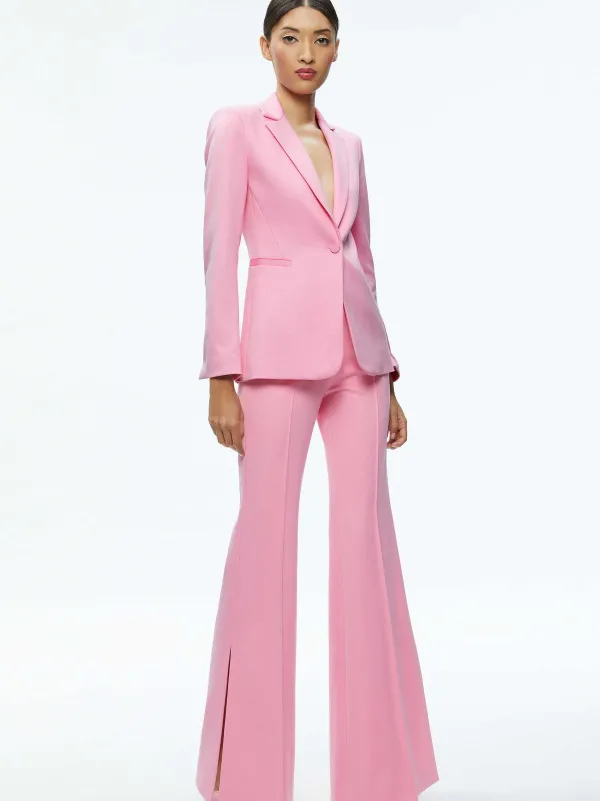 Alice and Olivia Macey Notch Collar Fitted Blazer-Women Jackets + Coats
