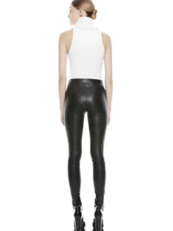 Alice and Olivia Maddox Side Zip Leather Legging-Women Pants