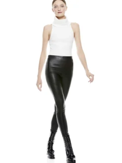 Alice and Olivia Maddox Side Zip Leather Legging-Women Pants