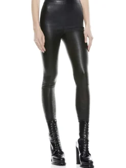 Alice and Olivia Maddox Side Zip Leather Legging-Women Pants