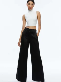 Alice and Olivia Mame High Rise Wide Leg Pant-Women Pants