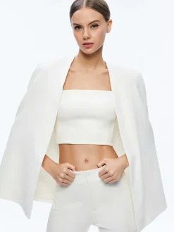 Alice and Olivia Marica Square Neck Cape Top-Women Tops