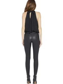 Alice and Olivia Maris Halter Neck Gathered Top-Women Tops