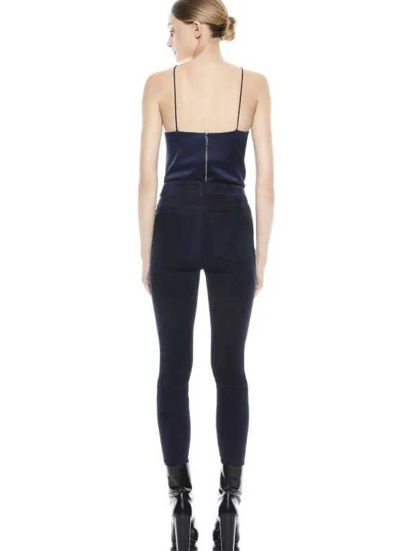 Alice and Olivia Mikah Single Button Suede Pant-Women Pants