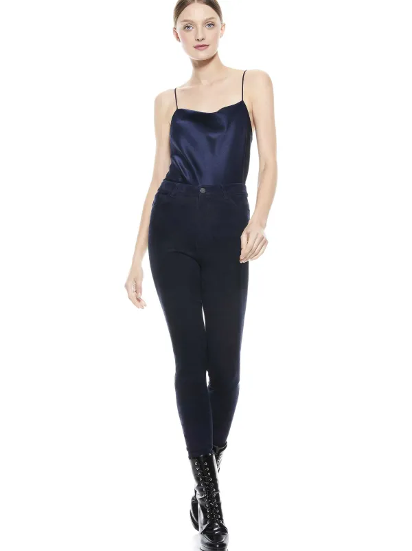 Alice and Olivia Mikah Single Button Suede Pant-Women Pants
