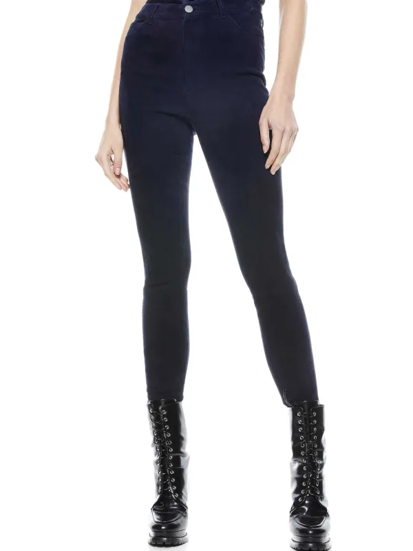 Alice and Olivia Mikah Single Button Suede Pant-Women Pants