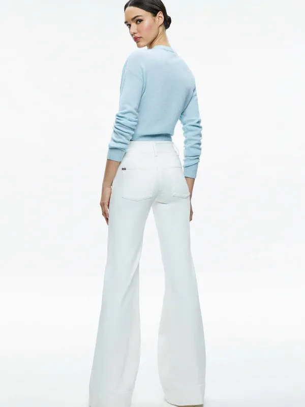 Alice and Olivia Missa 5 Pocket High Rise Wide Leg Jean-Women Pants