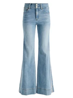 Alice and Olivia Missa High Rise Wide Leg Crystal Side Jean-Women Pants