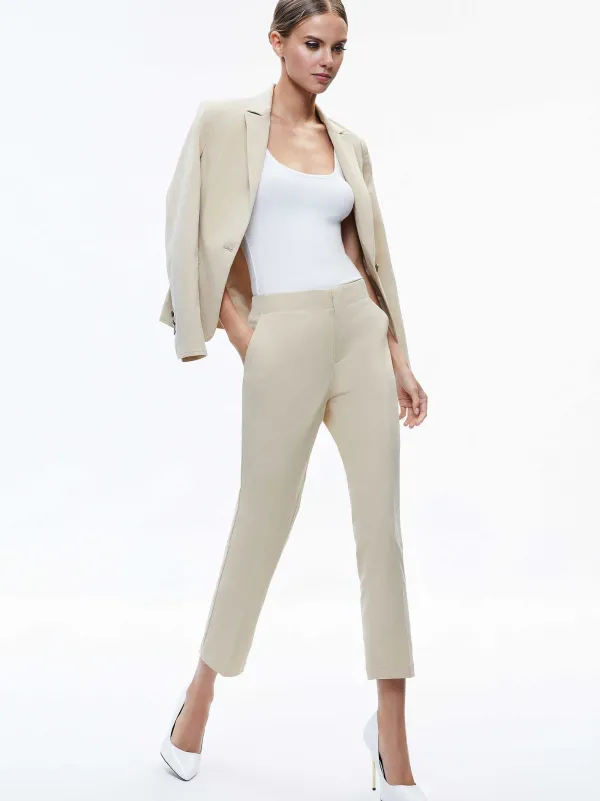 Alice and Olivia Nicky Chino Waistband Slim Ankle Pant-Women Pants
