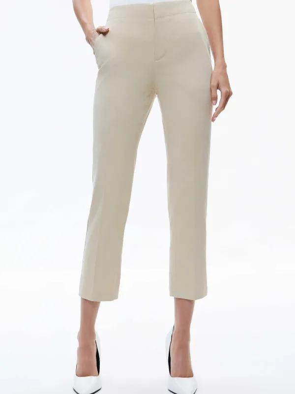 Alice and Olivia Nicky Chino Waistband Slim Ankle Pant-Women Pants