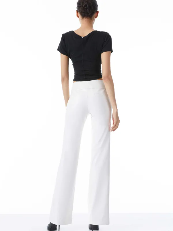 Alice and Olivia Olivia Vegan Leather Bootcut Pant-Women Pants