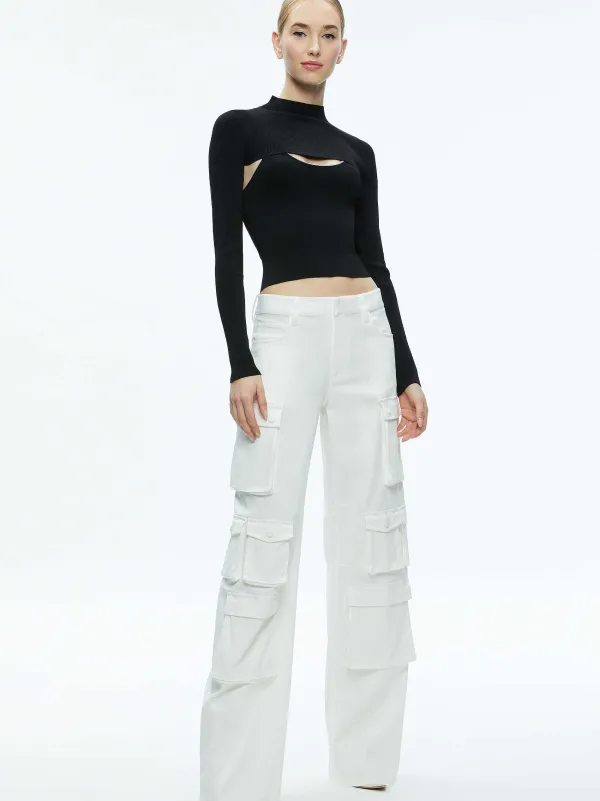 Alice and Olivia Olympia Mid Rise Baggy Cargo Pants-Women Pants