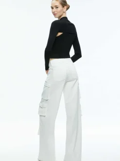 Alice and Olivia Olympia Mid Rise Baggy Cargo Pants-Women Pants