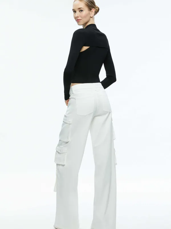 Alice and Olivia Olympia Mid Rise Baggy Cargo Pants-Women Pants