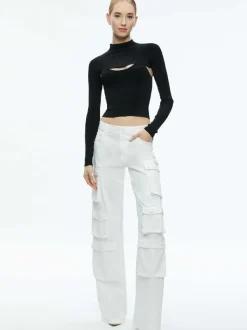 Alice and Olivia Olympia Mid Rise Baggy Cargo Pants-Women Pants