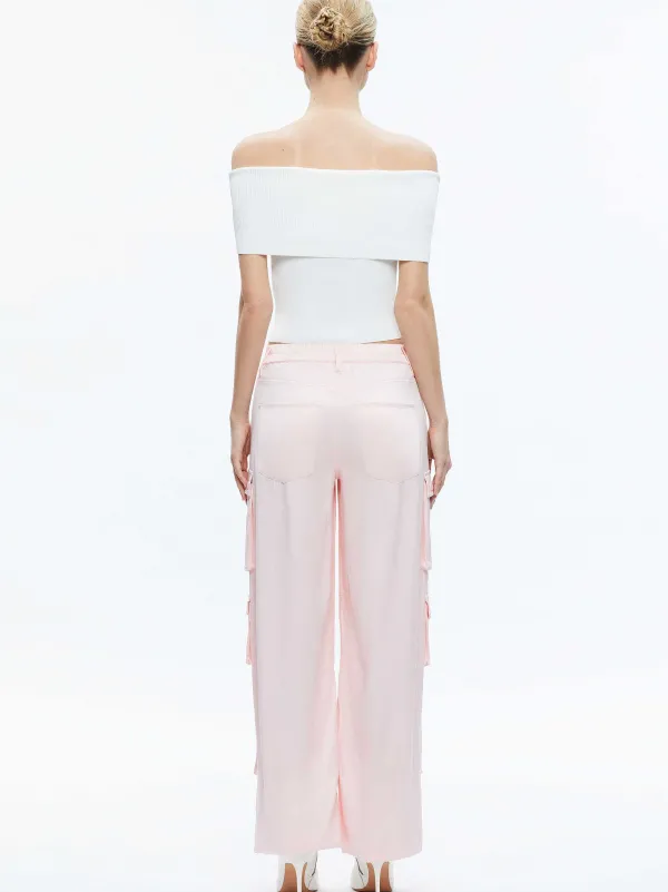 Alice and Olivia Olympia Mid Rise Baggy Cargo Pants-Women Pants