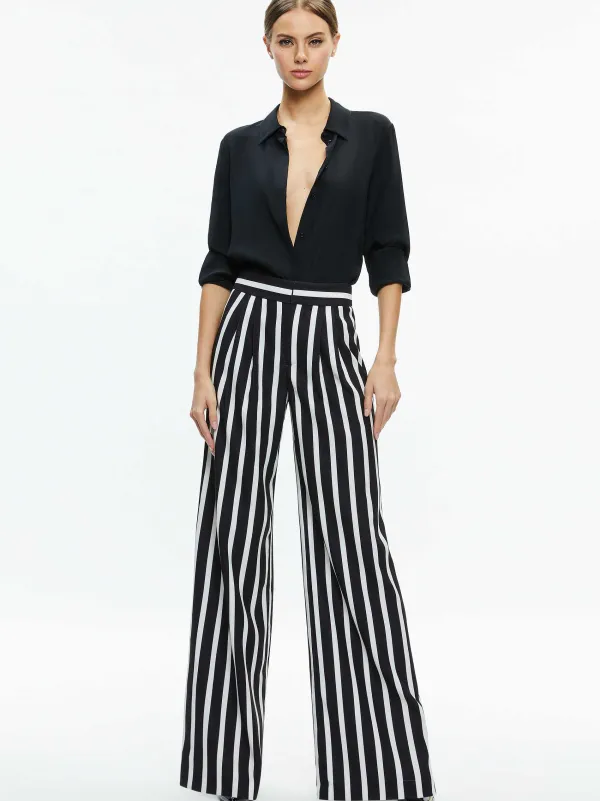 Alice and Olivia Pompey High Waisted Pleated Pants-Women Pants