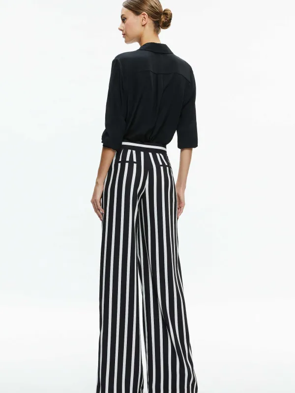 Alice and Olivia Pompey High Waisted Pleated Pants-Women Pants