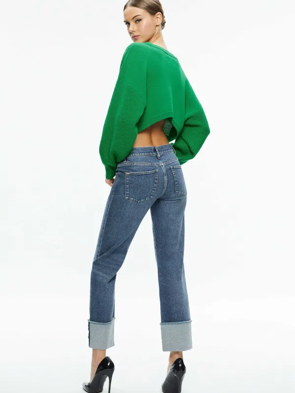 Alice and Olivia Posey Crewneck Sweater-Women Sweaters