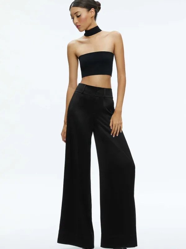 Alice and Olivia Raya Mock Neck Racerback Cropped Pullover-Women Tops