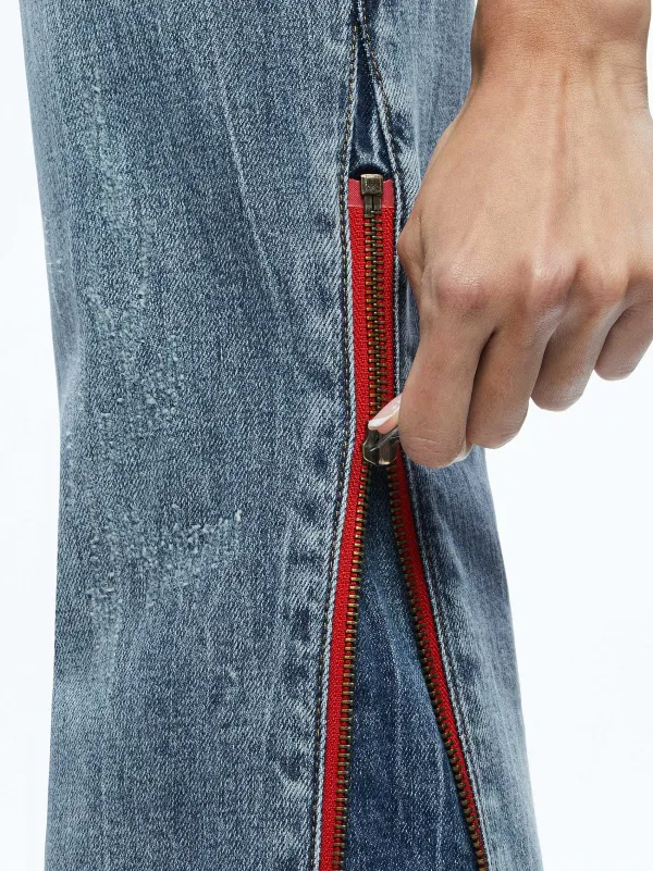 Alice and Olivia Rey Side Zipper Wide Leg Jean-Women Pants