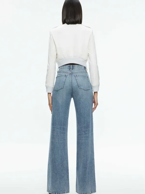 Alice and Olivia Ria Vegan Leather Moto Jacket-Women Jackets + Coats