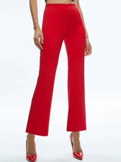Alice and Olivia Rmp Mid Rise Back-Zip Bootcut Ankle Pant-Women Pants