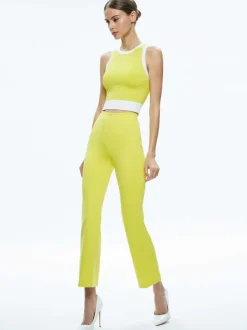 Alice and Olivia Rmp Mid Rise Back-Zip Bootcut Ankle Pant-Women Pants